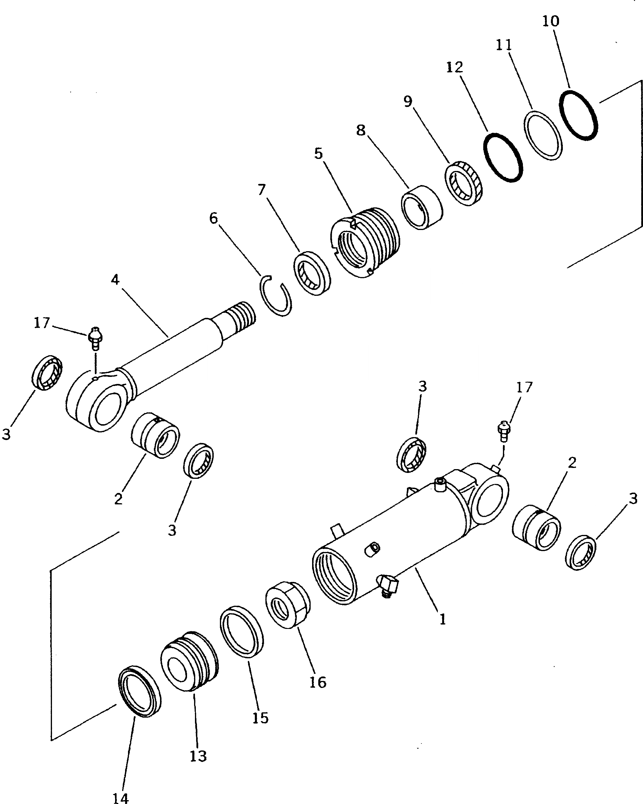 Схема запчастей Komatsu PC60-7S-B - ЦИЛИНДР ОТВАЛА (ВНУТР. ЧАСТИ) ОСНОВН. КОМПОНЕНТЫ И РЕМКОМПЛЕКТЫ