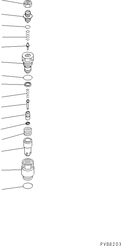 Схема запчастей Komatsu PC60-7S-B - КЛАПАН БЕЗОПАСНОСТИ (ДЛЯ НАВЕСН. ОБОРУД.) ОСНОВН. КОМПОНЕНТЫ И РЕМКОМПЛЕКТЫ