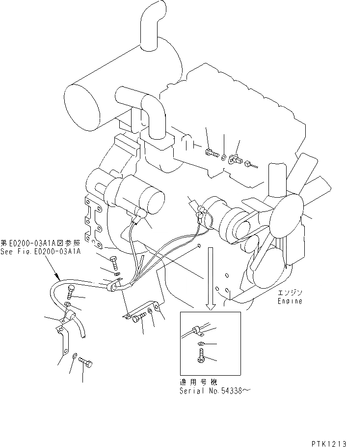 Схема запчастей Komatsu PC60-7 - ЭЛЕКТРОПРОВОДКА (ДВИГАТЕЛЬ)(№7-8) ЭЛЕКТРИКА