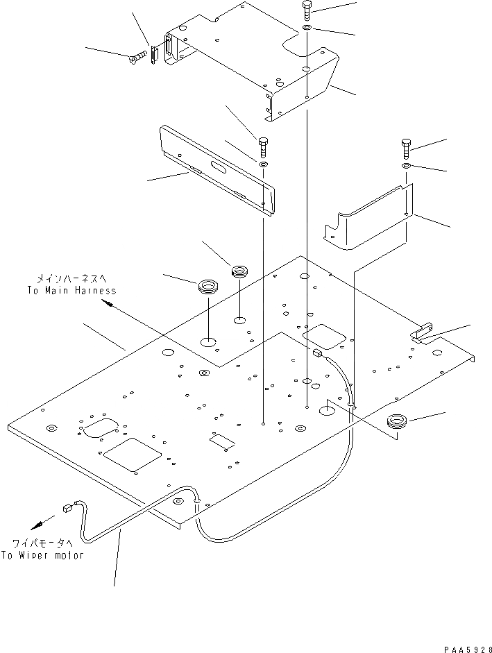 Схема запчастей Komatsu PC60-7 - ПОЛ (ОСНОВН. КОНСТРУКЦИЯ) (ДЛЯ ONE-TOUCH DECEL)(№-7) КАБИНА ОПЕРАТОРА И СИСТЕМА УПРАВЛЕНИЯ