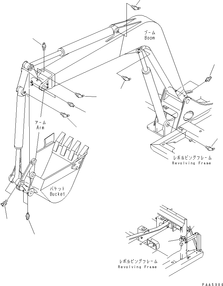 Схема запчастей Komatsu PC60-7 - СМАЗ. ФИТТИНГ (КРОМЕ ЯПОН.) РАЗНОЕ