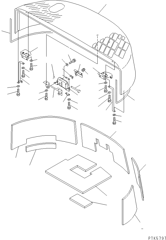 Схема запчастей Komatsu PC60-7E - КАПОТ (КАПОТ) (EMISSION)(№78-) ЧАСТИ КОРПУСА