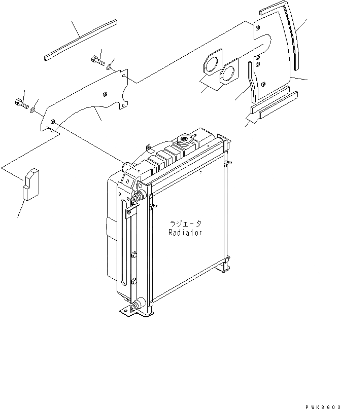 Схема запчастей Komatsu PC60-7 - ОХЛАЖД-Е (УПЛОТНЕНИЕ ПЛАСТИНА)(№8-) СИСТЕМА ОХЛАЖДЕНИЯ