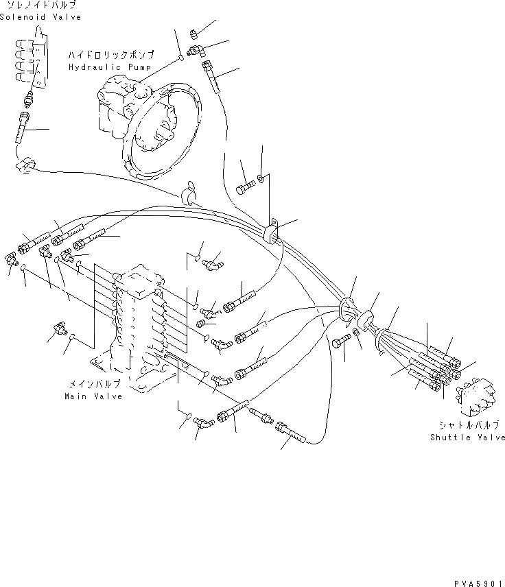 Схема запчастей Komatsu PC60-7 - P.P.C. ОСНОВН. ЛИНИЯ(№-7) ГИДРАВЛИКА