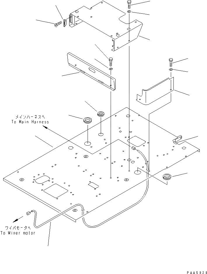 Схема запчастей Komatsu PC60-7 - ПОЛ (ОСНОВН. КОНСТРУКЦИЯ) (ДЛЯ ONE-TOUCH DECEL)(№-7) КАБИНА ОПЕРАТОРА И СИСТЕМА УПРАВЛЕНИЯ