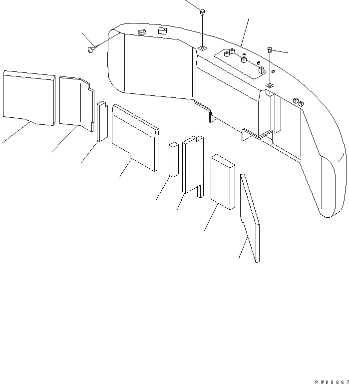 Схема запчастей Komatsu PC60-7 - ПРОТИВОВЕС(№8-) ЧАСТИ КОРПУСА