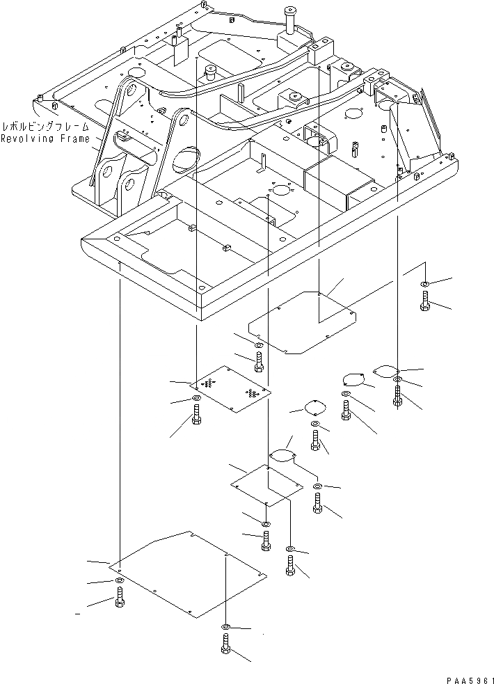 Схема запчастей Komatsu PC60-7S - НИЖН. КРЫШКА ЧАСТИ КОРПУСА