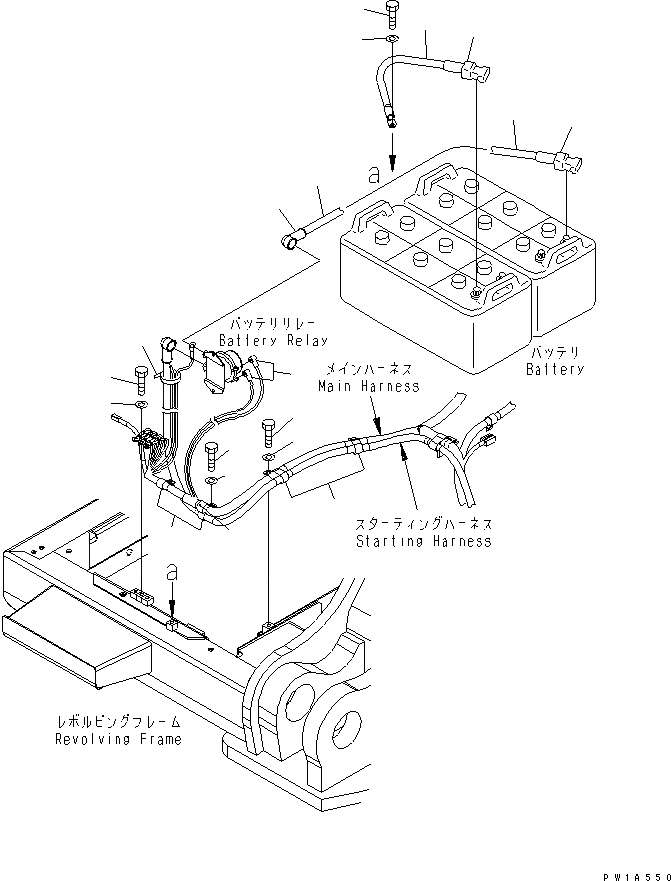 Схема запчастей Komatsu PC600-6A - ЭЛЕКТРОПРОВОДКА (АККУМУЛЯТОРН. ОТСЕК )(№-) ЭЛЕКТРИКА