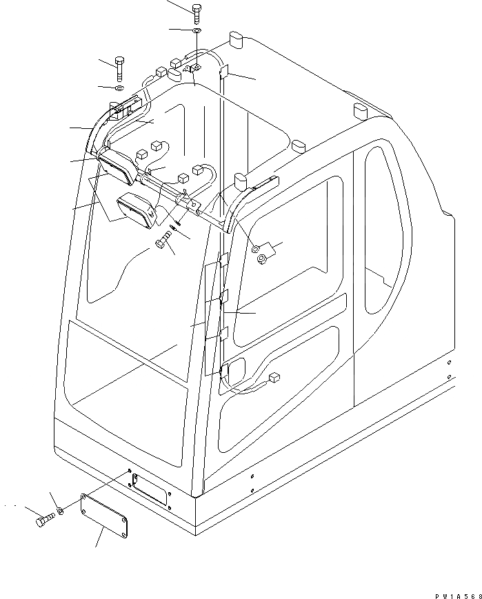 Схема запчастей Komatsu PC600-6A - ДОПОЛН. РАБОЧ. ОСВЕЩЕНИЕ(№-) ЭЛЕКТРИКА