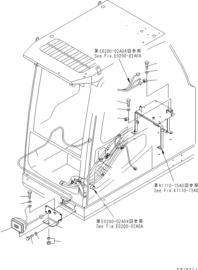 Схема запчастей Komatsu PC600-6A - ИМПУЛЬСН. ОСВЕЩЕНИЕ(№-) ЭЛЕКТРИКА