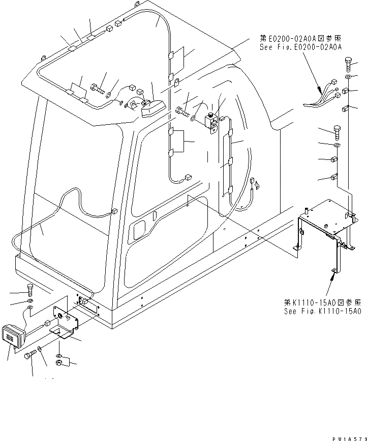 Схема запчастей Komatsu PC600-6A - ПОДСВЕТКА СТУПЕНЕЙ И ИМПУЛЬСН. ОСВЕЩЕНИЕ (С FOG)(№-) ЭЛЕКТРИКА