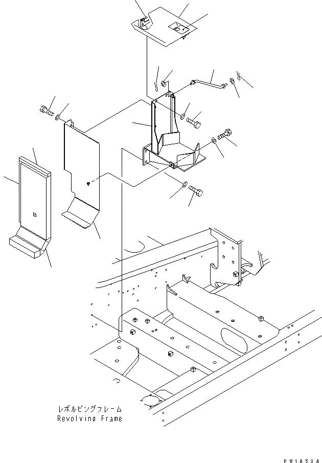 Схема запчастей Komatsu PC600-6A - ПЕРЕГОРОДКА. (КАБИНА) (ДВЕРЬ)(№-) ЧАСТИ КОРПУСА