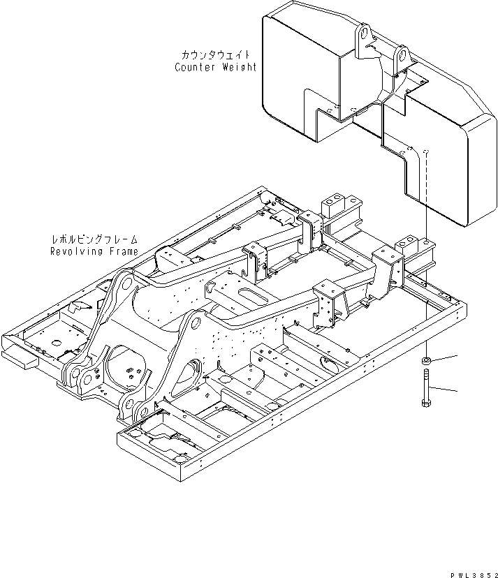 Схема запчастей Komatsu PC600-6A - КРЕПЛЕНИЕ ПРОТИВОВЕСА (ДЛЯ C/W REMOVER) ЧАСТИ КОРПУСА