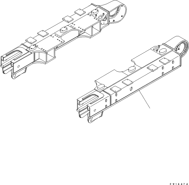 Схема запчастей Komatsu PC600-6A - ГУСЕНИЧНАЯ РАМА (SHINNITETSU) (ЛЕВ.)(№-) ХОДОВАЯ