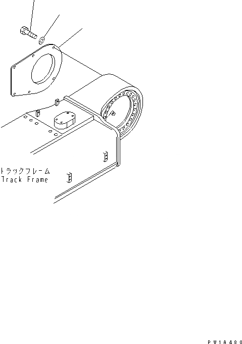 Схема запчастей Komatsu PC600-6A - ГУСЕНИЧНАЯ РАМА (FINAL COVER) (NIPPON STEEL СПЕЦ-Я.) (ЛЕВ.)(№-) ХОДОВАЯ