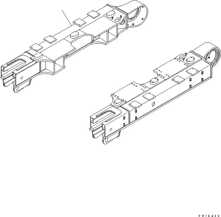 Схема запчастей Komatsu PC600-6A - ГУСЕНИЧНАЯ РАМА (NIPPON STEEL СПЕЦ-Я.) (ПРАВ.)(№-) ХОДОВАЯ