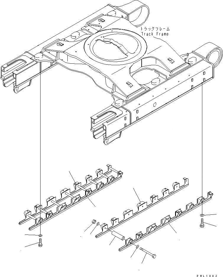 Схема запчастей Komatsu PC600-6A - ОПОРНЫЙ КАТОК ПОЛН. ЗАЩИТА(№-) ХОДОВАЯ