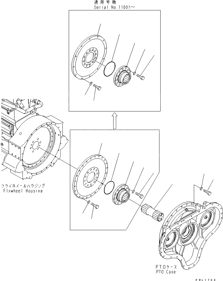 Схема запчастей Komatsu PC600-6KJ - МЕХ-М ОТБОРА МОЩНОСТИ (СОЕДИНЕНИЕ) КОМПОНЕНТЫ ДВИГАТЕЛЯ