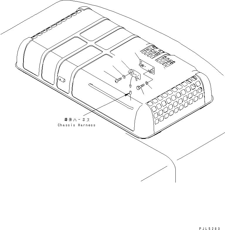 Схема запчастей Komatsu PC600-6KJ - ОСВЕЩ. МОТОРН. ОТСЕКА(№8-) ЭЛЕКТРИКА