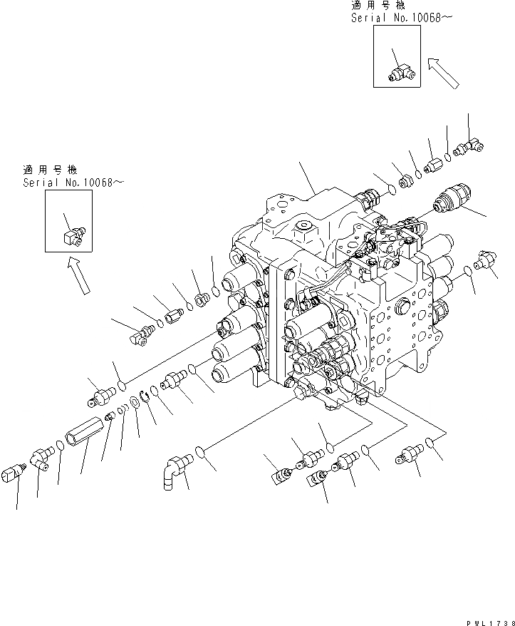 Схема запчастей Komatsu PC600-6KJ - ОСНОВН. КЛАПАН ( АКТУАТОР) (ДЛЯ ТОРМОЗ.R) (/) ГИДРАВЛИКА