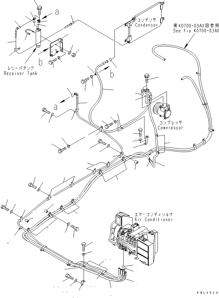 Схема запчастей Komatsu PC600-6KJ - КОНДИЦ. ВОЗДУХА (СОЕД. ШЛАНГОВ) (ДЛЯ ЕС)(№-8) КАБИНА ОПЕРАТОРА И СИСТЕМА УПРАВЛЕНИЯ