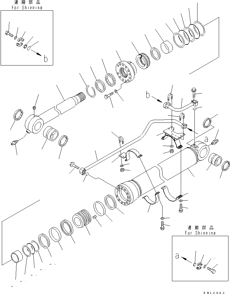 Схема запчастей Komatsu PC600-6KJ - ЦИЛИНДР КОВША ОСНОВН. КОМПОНЕНТЫ И РЕМКОМПЛЕКТЫ