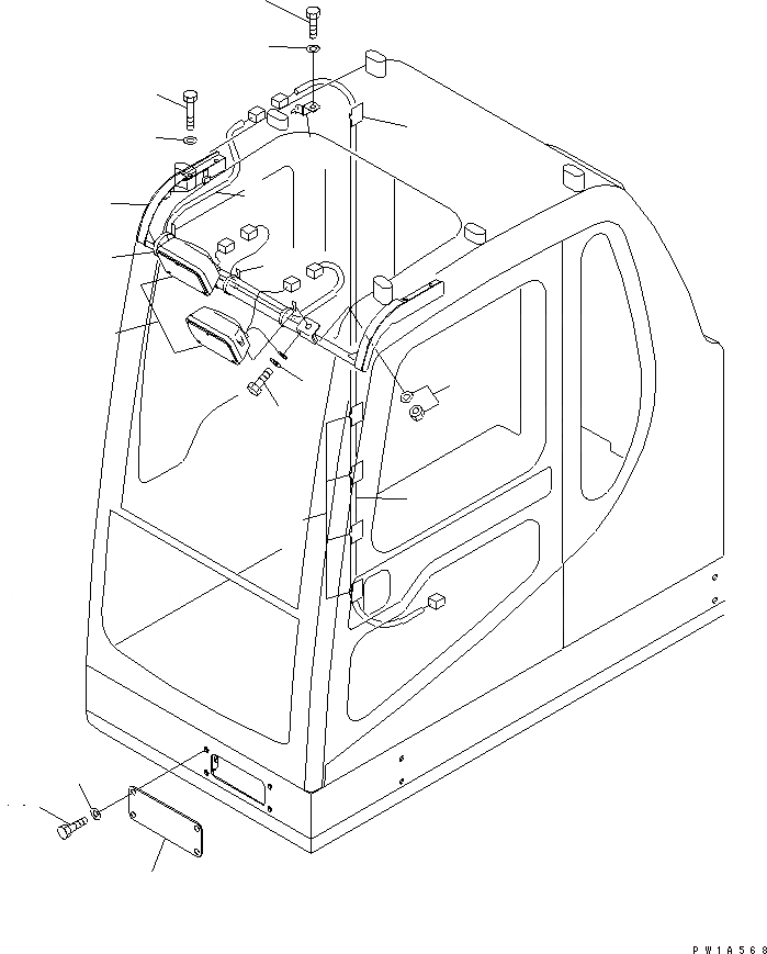 Схема запчастей Komatsu PC600-6A - ДОПОЛН. РАБОЧ. ОСВЕЩЕНИЕ(№-) ЭЛЕКТРИКА