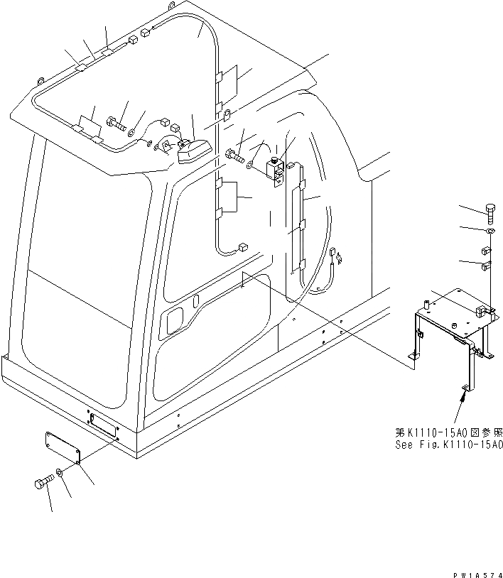 Схема запчастей Komatsu PC600-6A - ПОДСВЕТКА СТУПЕНЕЙ (С FOG)(№-) ЭЛЕКТРИКА