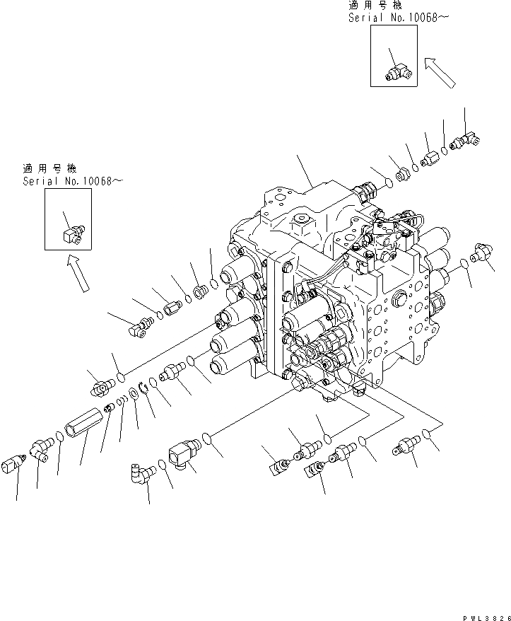 Схема запчастей Komatsu PC600-6A - ОСНОВН. КЛАПАН ( АКТУАТОР) (ДЛЯ СЕРВИСНЫЙ КЛАПАН) (/) ГИДРАВЛИКА