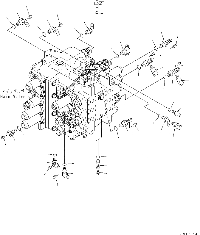 Схема запчастей Komatsu PC600-6A - ОСНОВН. КЛАПАН ( АКТУАТОР) (/) ГИДРАВЛИКА