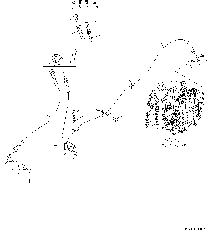 Схема запчастей Komatsu PC600-6A - DRIFT PREВЕНТИЛЯТОР ЛИНИИ (РУКОЯТЬ) ГИДРАВЛИКА