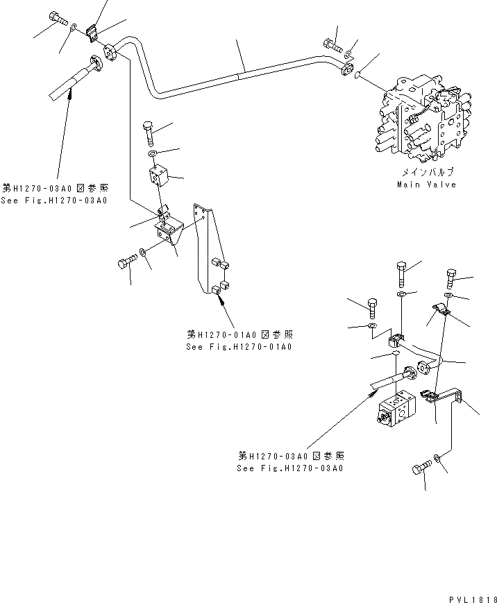 Схема запчастей Komatsu PC600-6A - НАВЕСНОЕ ОБОРУД-Е (КЛАПАН SAIDE) ГИДРАВЛИКА