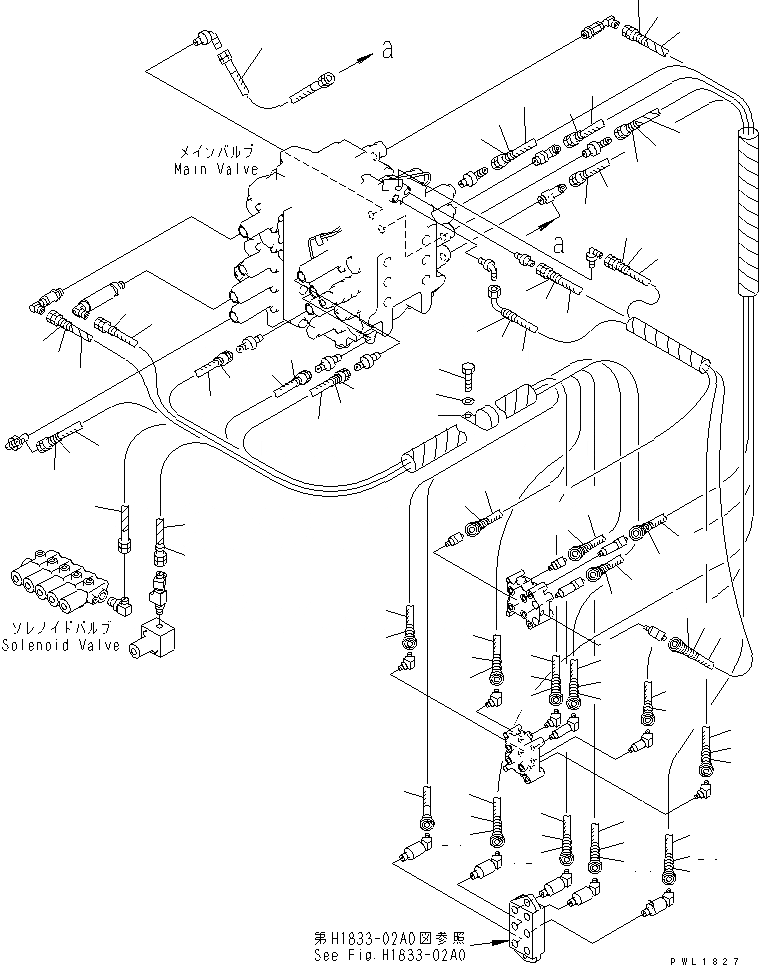 Схема запчастей Komatsu PC600-6A - ОСНОВН. ЛИНИЯ PPC ГИДРАВЛИКА