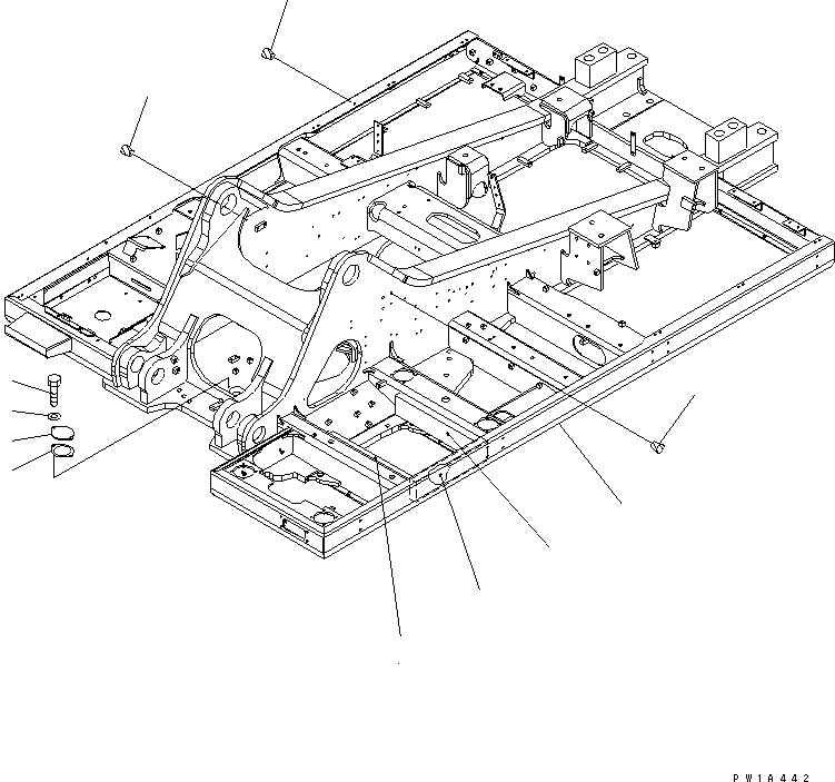 Схема запчастей Komatsu PC600-6A - ОСНОВНАЯ РАМА (ДЛЯ C/W REMOVER)(№-) ОСНОВНАЯ РАМА И ЕЕ ЧАСТИ