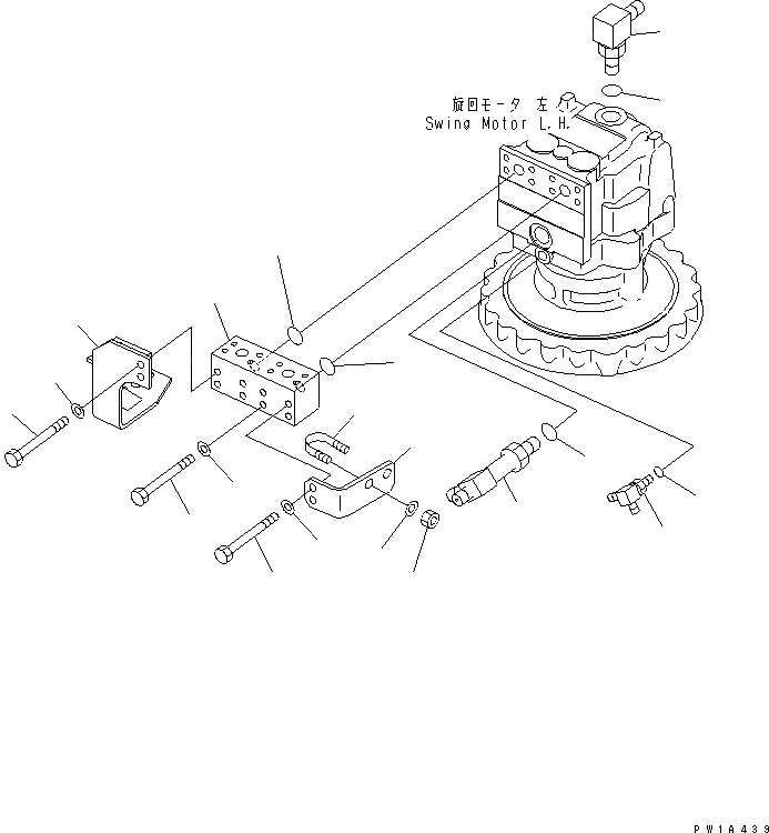 Схема запчастей Komatsu PC600-6A - МЕХАНИЗМ ПОВОРОТА (БЛОК) ( АКТУАТОР) (ЛЕВ.) (ДЛЯ МОЛОТА)(№-999) ПОВОРОТН. КРУГ И КОМПОНЕНТЫ