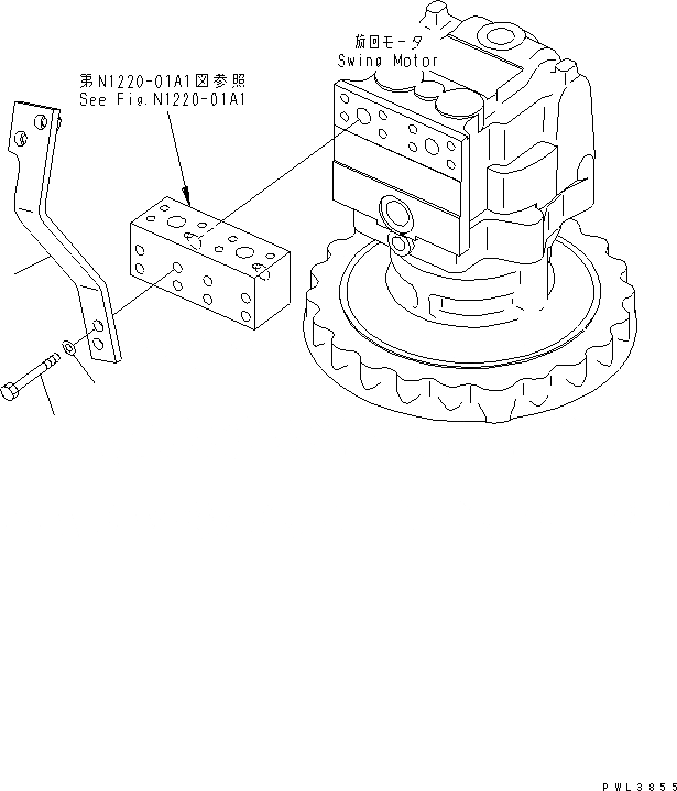 Схема запчастей Komatsu PC600-6A - МОТОР ПОВОРОТА (СОЕДИНИТЕЛЬН. ЧАСТИ) ( АКТУАТОР) (КОМПЛЕКТ) ПОВОРОТН. КРУГ И КОМПОНЕНТЫ