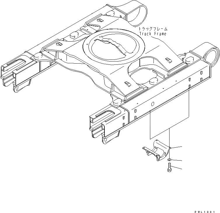 Схема запчастей Komatsu PC600-6A - ГУСЕНИЧНАЯ РАМА (ЗАЩИТА ОПОРНЫХ КАТКОВ) (ЛЕВ.)(№-) ХОДОВАЯ