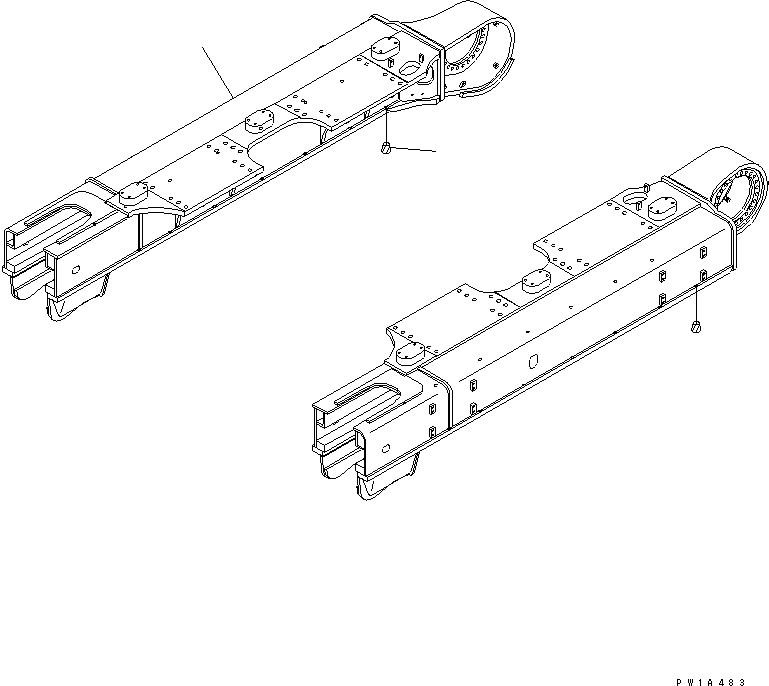 Схема запчастей Komatsu PC600-6A - ГУСЕНИЧНАЯ РАМА (КАРЬЕРН. СПЕЦИФ-Я) (ПРАВ.)(№-) ХОДОВАЯ