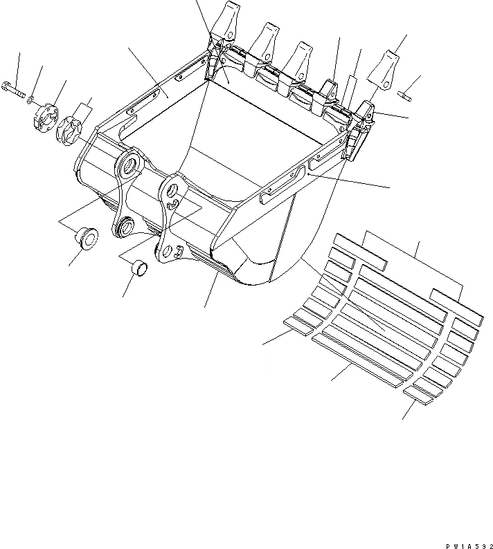 Схема запчастей Komatsu PC600-6A - .M ГОРИЗОНТАЛЬН. ПАЛЕЦ КОВШ(№-) РАБОЧЕЕ ОБОРУДОВАНИЕ