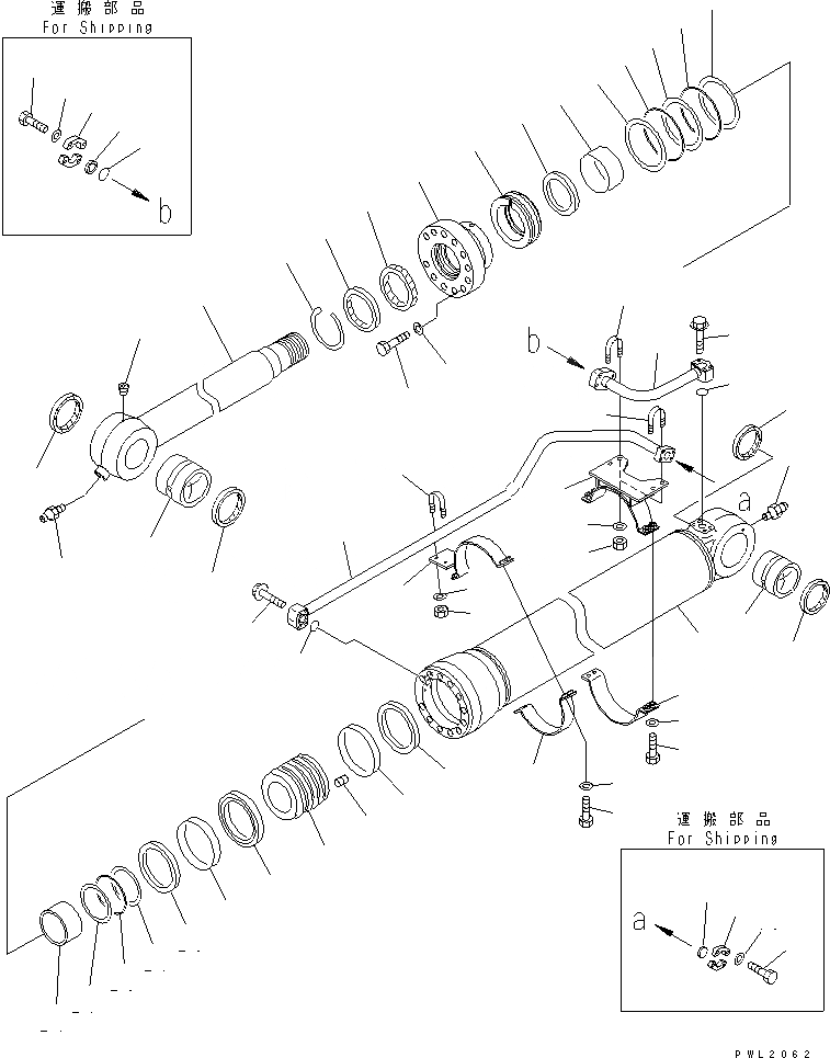 Схема запчастей Komatsu PC600-6A - ЦИЛИНДР КОВША ОСНОВН. КОМПОНЕНТЫ И РЕМКОМПЛЕКТЫ