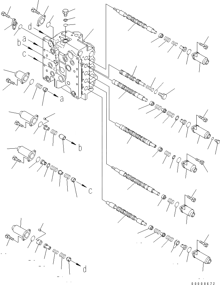 Схема запчастей Komatsu PC600-6A - ОСНОВН. КЛАПАН (7/8) (ДЛЯ ПОГРУЗ.)(№7-) ОСНОВН. КОМПОНЕНТЫ И РЕМКОМПЛЕКТЫ