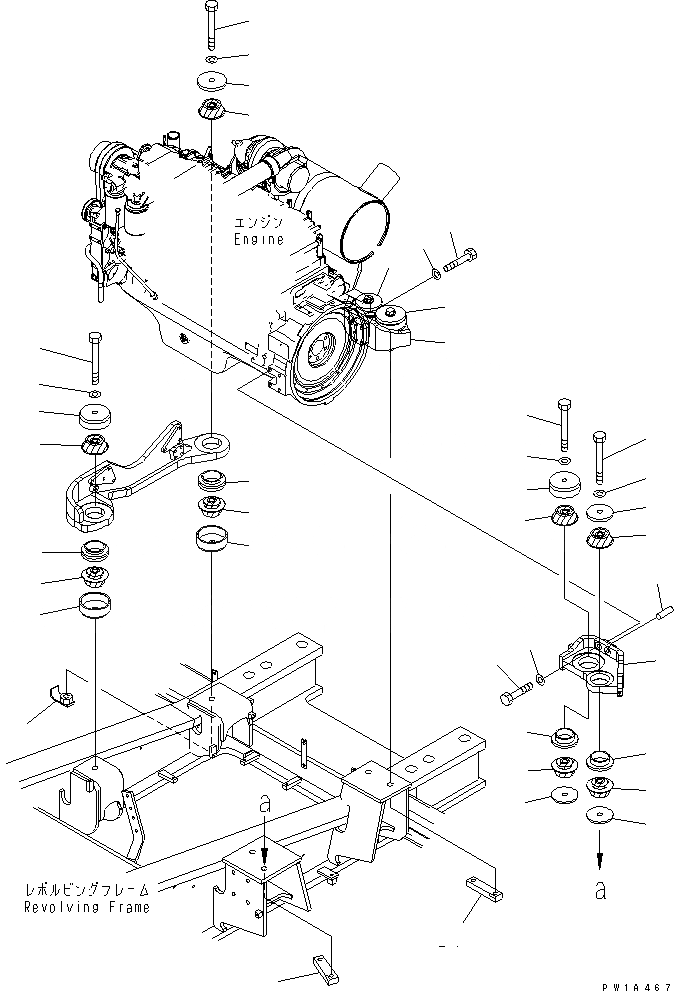 Схема запчастей Komatsu PC600-6A-KJ - КРЕПЛЕНИЕ ДВИГАТЕЛЯ(№-) КОМПОНЕНТЫ ДВИГАТЕЛЯ