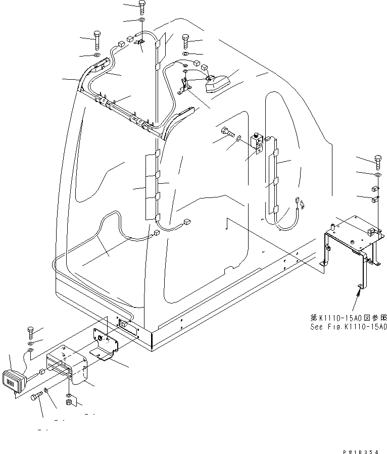 Схема запчастей Komatsu PC600-6A-KJ - ПОДСВЕТКА СТУПЕНЕЙ (ДЛЯ ЕС)(№-) ЭЛЕКТРИКА