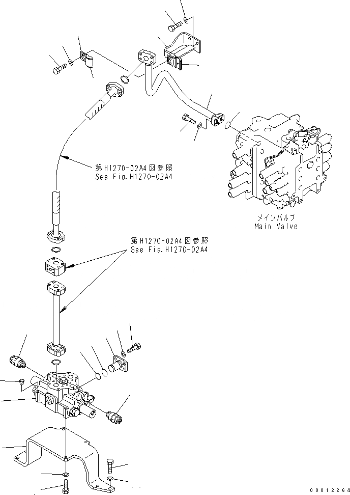 Схема запчастей Komatsu PC600-6A-KJ - НАВЕСНОЕ ОБОРУД-Е (КЛАПАН) ( АКТУАТОР)(№-) ГИДРАВЛИКА