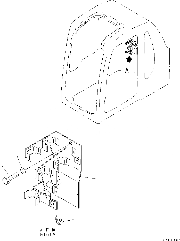 Схема запчастей Komatsu PC600-6A-KJ - КАБИНА (TERMINAL BRACKET) (ДЛЯ ЕС)(№7-) КАБИНА ОПЕРАТОРА И СИСТЕМА УПРАВЛЕНИЯ