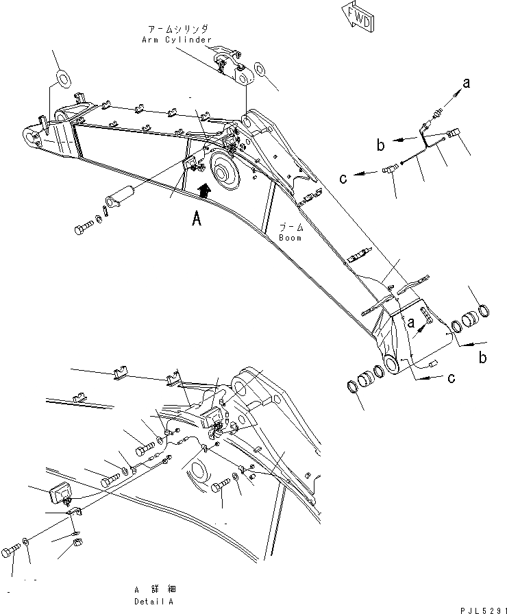 Схема запчастей Komatsu PC600-6A-KJ - СТРЕЛА (.M) (РАБОЧ. ОСВЕЩЕНИЕ) (SE СПЕЦ-Я.)(№8-) РАБОЧЕЕ ОБОРУДОВАНИЕ