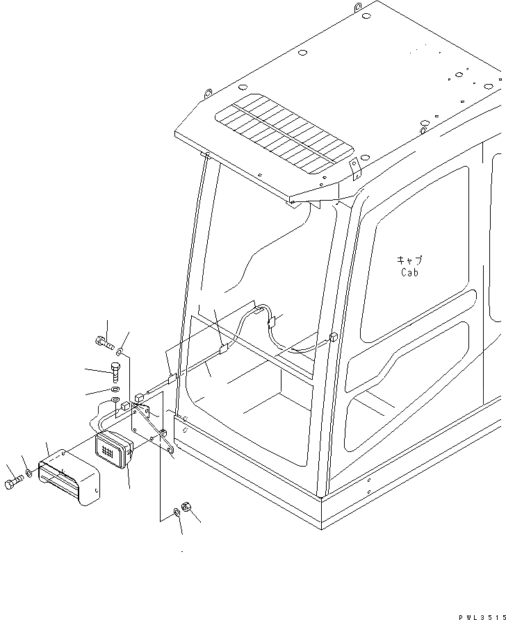 Схема запчастей Komatsu PC600-6 - НИЖН. ЛЕВ. ДЕКА ОСВЕЩЕНИЕ(№-999) ЭЛЕКТРИКА