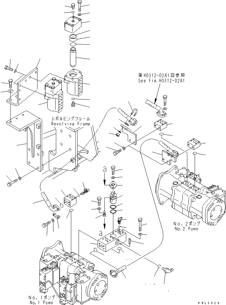 Схема запчастей Komatsu PC600-6 - ЛИНИЯ ПОДАЧИS (НАСОС - ФИЛЬТР.) (ДЛЯ C/W REMOVER) ГИДРАВЛИКА