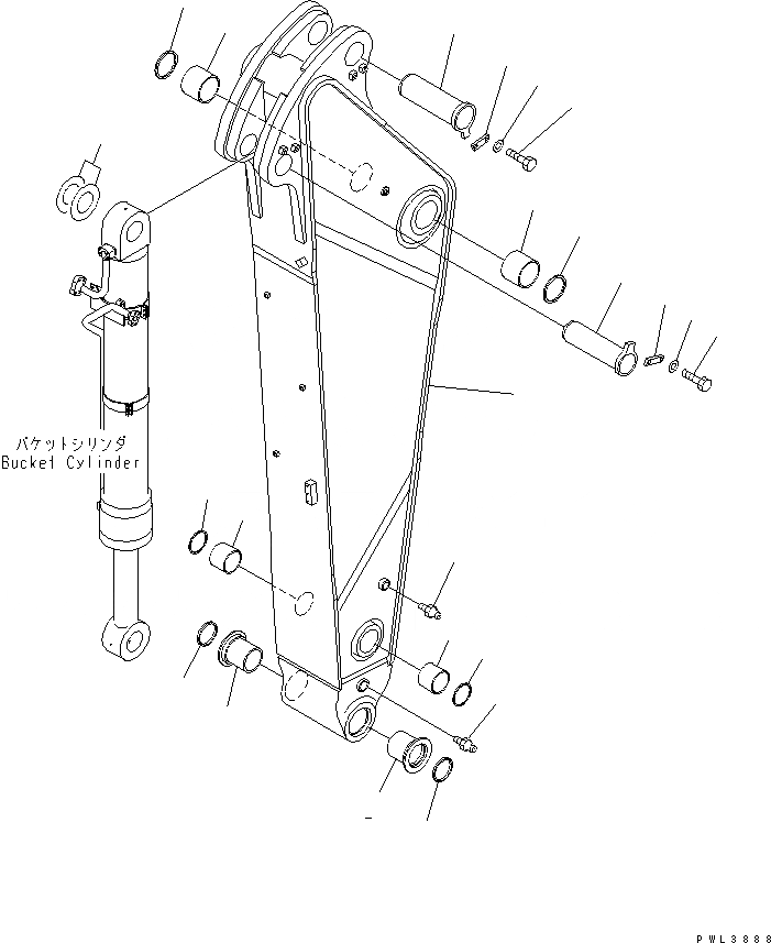 Схема запчастей Komatsu PC600-6 - РУКОЯТЬ (.9M) (SE СПЕЦ-Я.) РАБОЧЕЕ ОБОРУДОВАНИЕ