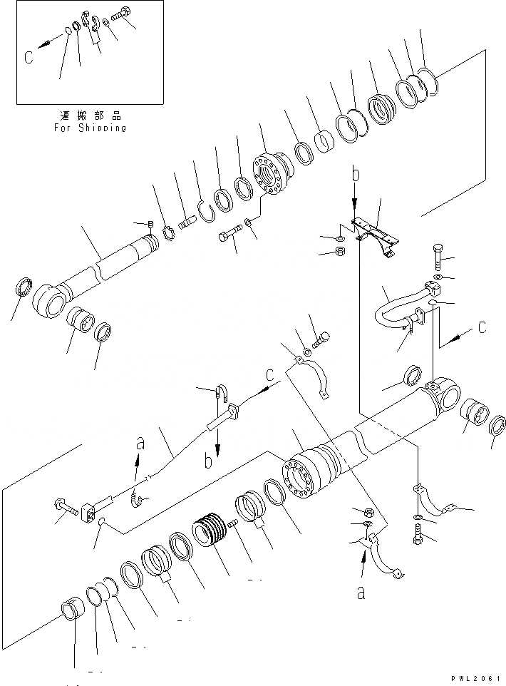 Схема запчастей Komatsu PC600-6 - ЦИЛИНДР РУКОЯТИ ОСНОВН. КОМПОНЕНТЫ И РЕМКОМПЛЕКТЫ